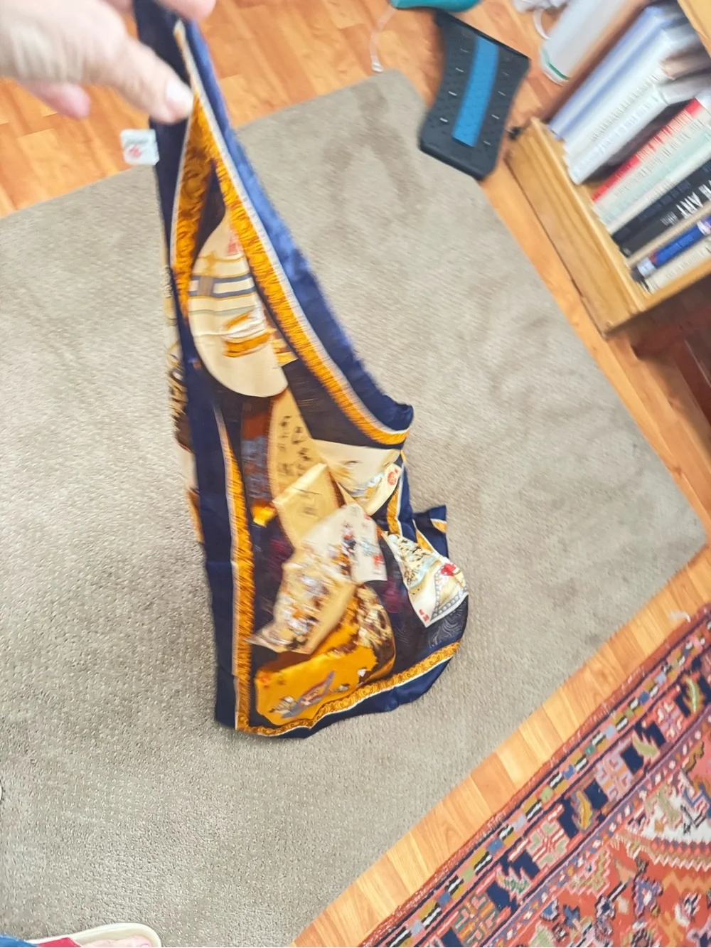 Tongyu Silk-scarf. 40 by 40 inches. Never worn.Colors are slightly muted